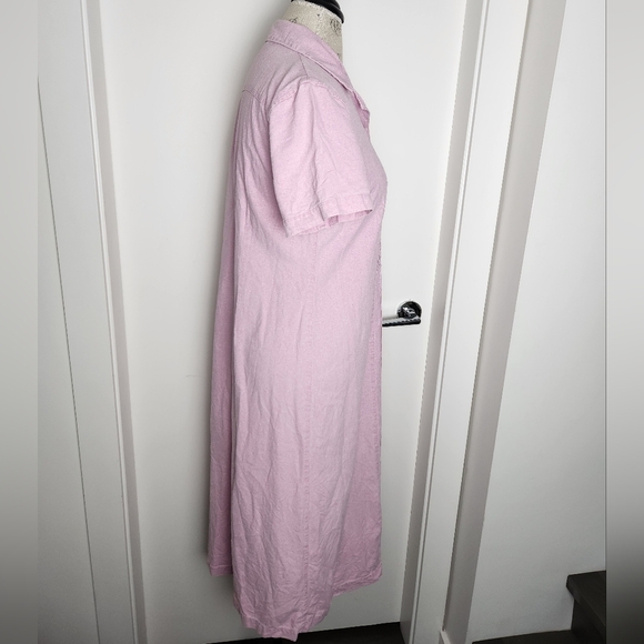 Pink Silk Button-Up Shirt Dress - Picture 4 of 12